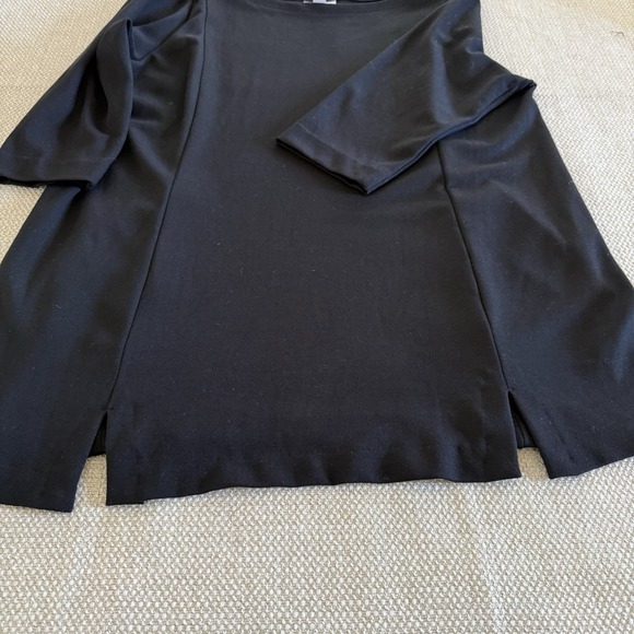 J. Jill Tunic Top Ponte knit Womens PL Black Scoop Neck 3/4 Sleeve minimalist - Picture 8 of 12
